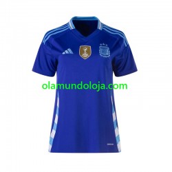 Camisola Argentina Mulher Equipamento Segundo 2024 Manga Curta